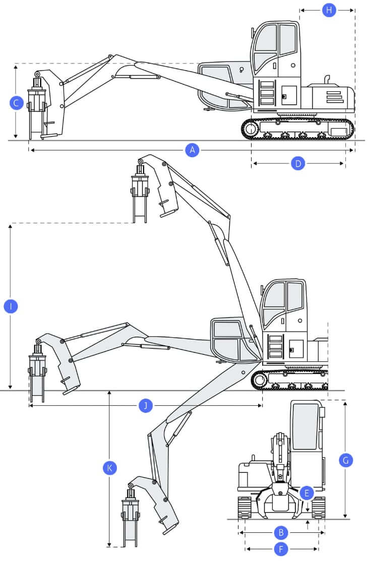 ТТХ и габаритные размеры лесопогрузчика