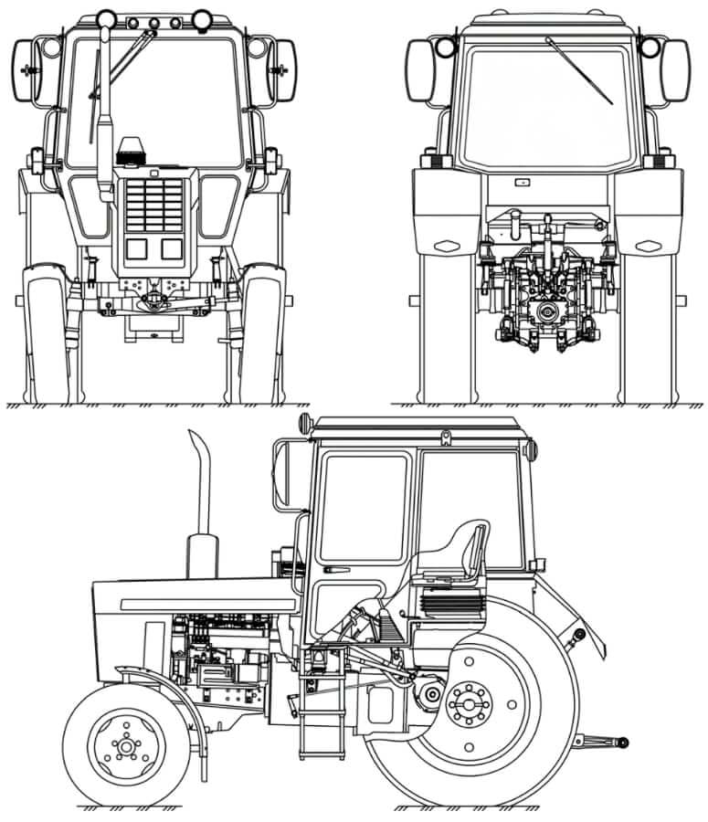 Габаритные размеры и вес МТЗ 80.1 Беларус